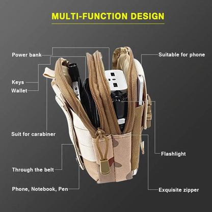 Tactical Molle Belt Pouch Military Waist Bag EDC Tool Organizer Phone Holster Holder For Men Outdoor Hiking Camping Hunting Gear