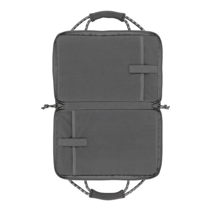 Rollins Double Handgun Case for outdoor shooting and transport, durable nylon fabric, gray color, water-resistant with padded i