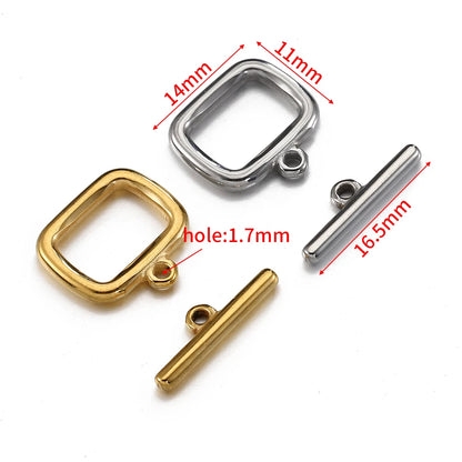 4sets Stainless Steel OT Toggle Clasp Rectangle OT Connectors for Jewelry Making DIY Necklace Bracelets Hooks Supplies