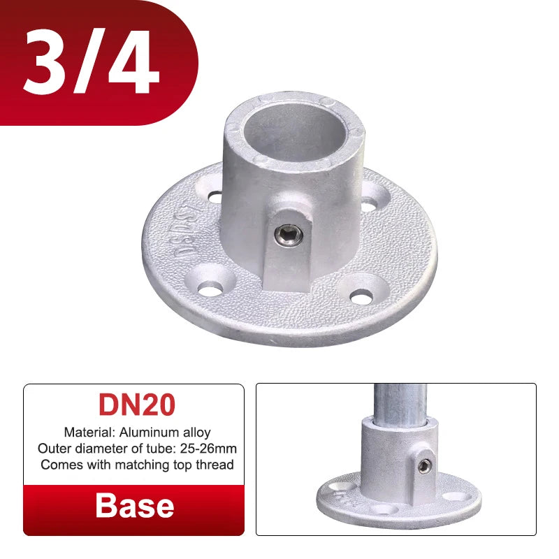 Aluminum Alloy Connector Elbow Tee Base Flat Three-dimensional Fitting Connection Fastener 20/25mm Steel Tube Shelf Parts
