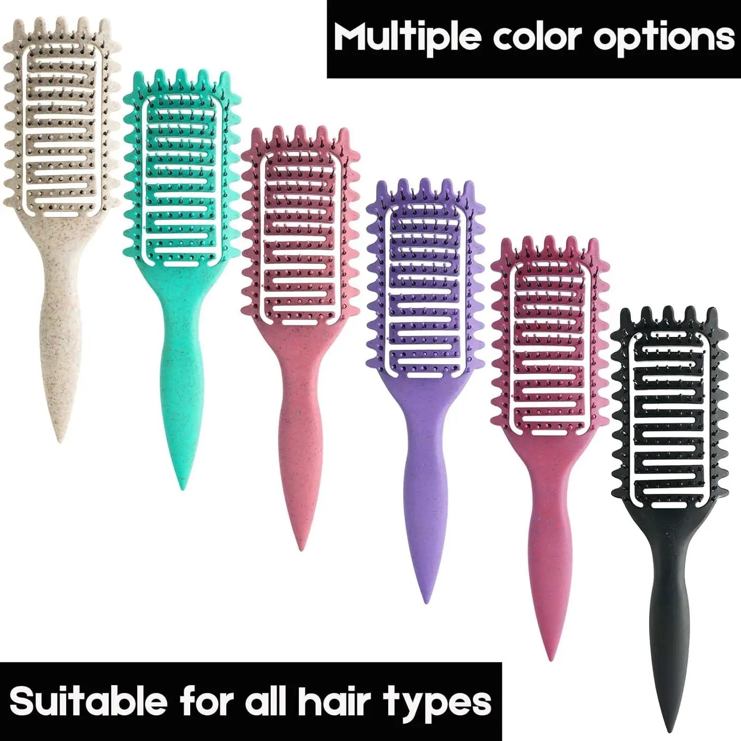 2025 Curl Defining Brush, Vented for Detangling, Shaping Curls, Less Pull (Beige)