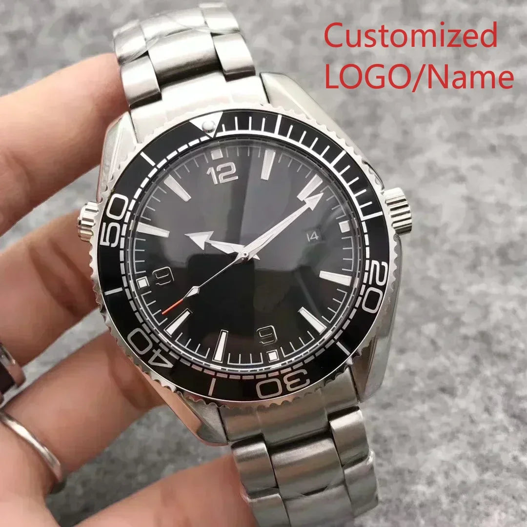 A11 Store Customized Watch  Men Case Relogio Masculino Mechanical Watch Ocean Universe Steel Black Blue Ceramic