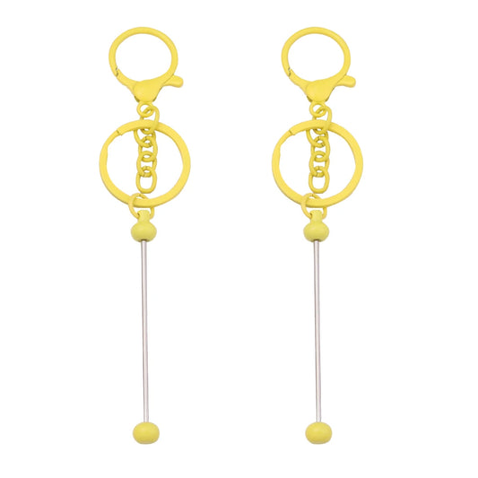 2pcs Beadable Keychains Colorful Metal Lobster Clasp Keyring Pendant For Making Jewelry DIY Keychain Bags Decoration Accessories