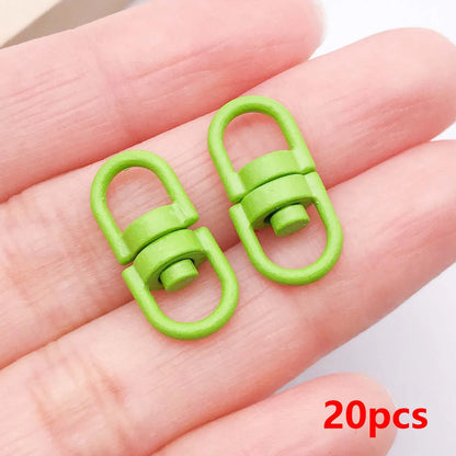 20pcs Metal Rotate Buckle Key Rings Swivel Dog Buckle Holder Connectors for DIY Keychain Jewelry Making Accessories