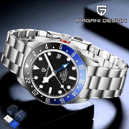 Pagani design BB40 men's mechanical watch GMT men's automatic watch gift box top brand Sapphire luminous 20BAR clock reloj 2026