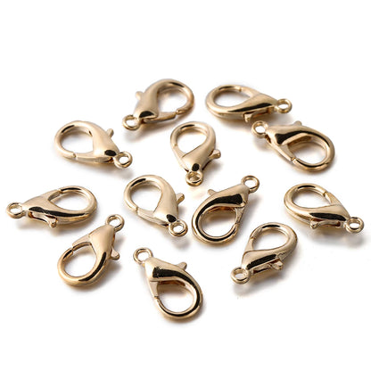 10pcs Multiple Size Lobster Clasps Bracelets Connector Necklace Hooks Findings for DIY Chains Jewelry Making Supplies Wholesale