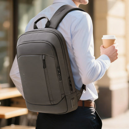 HK Lightweight Men's Business Backpack 15.6 inch Laptop Backpack with USB Port AntiTheft Waterproof Backpack Computer School Bag
