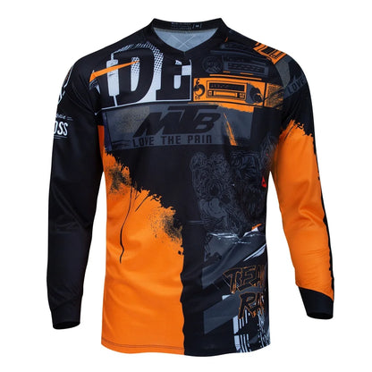 Professional MTB Cycling Jersey Men's Long Sleeve Breathable Quick-Dry Outdoor Off-Road Biking Competition Training Top