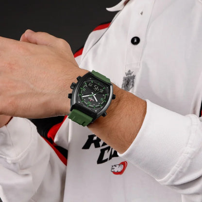 NAVIFORCE Men Dual Display Watch 3ATM Waterproof Luminous Silicone Strap Sport Casual Wristwatch Gifts box