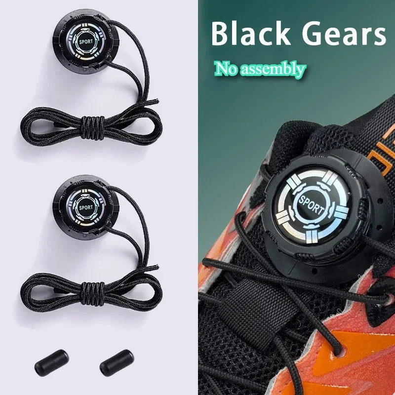 6pcs Set/1 Pair No-Tie Shoe Locks - Rotating Buckles for Sports and Outdoor Shoes - Unisex Quick-Adjust Design - Pre-Installed