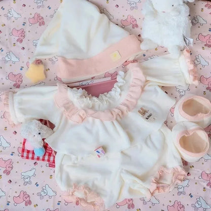 40cm Shulei doll clothes, plush cotton doll pajamas, sitting posture, cosplay attributes, doll replacement suit