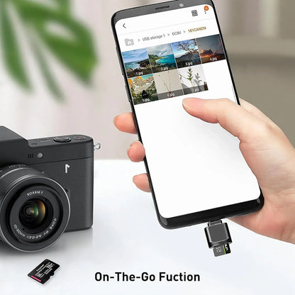 Mini Type-C to SD Micro SD TF Card Reader Memory Card, Suitable for Samsung Huawei Xiaomi, Aluminum Alloy Card Reader