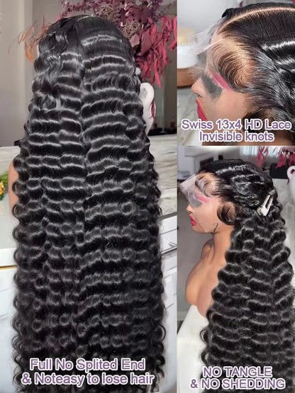 Loose Wave Human Hair Wig Lace Frontal 13X6 13X4 40 Inches Brazilian Human Hair Lace Wigs Loose Deep Wave Hd Lace Frontal Wig