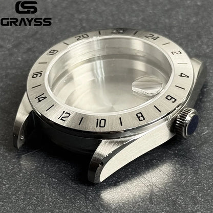 40mm Sapphire Crystal Dive GMT Watch Case MOD PVD Black Knight for NH34 NH35 NH36 NH38 NH70 NH71 NH72 20 bar Waterproof