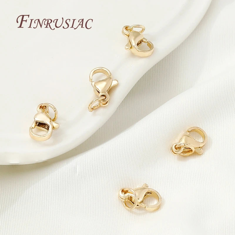 Stainless Steel Gold Plated 10mm Lobster Clasps,Locks For Jewelry Connectors DIY Bracelets Making Accessories,Clasps For Jewelry