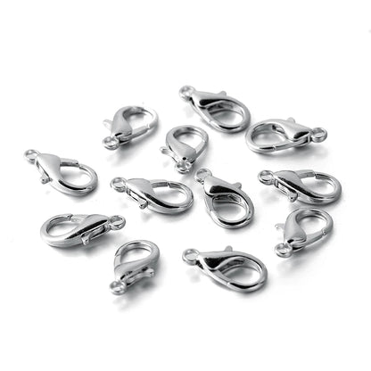 10pcs Multiple Size Lobster Clasps Bracelets Connector Necklace Hooks Findings for DIY Chains Jewelry Making Supplies Wholesale