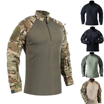 American-style camouflage tactical training uniform men's long-sleeved top outdoor CS mountaineering resistant combat uniform