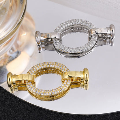 Juya 18K Gold Plated Decorative Sector Fastener Connector Lock Clasps Accessories For DIY Needlework Beads Pearls Jewelry Making