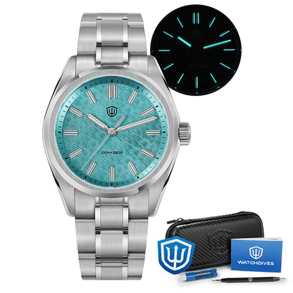 Watchdives WD0003B ‌Quartz Watches ‌VH31 Movement Aventurine Dial Watch 100m Waterproof Sapphire Crystal 36mm Vintage Watch