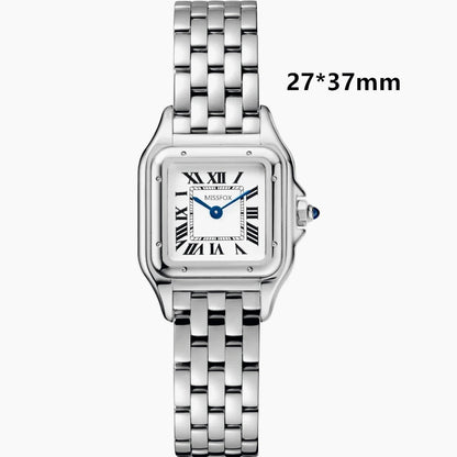 2026 Classic High Quality Luxury Style Women Quartz Watches Elegant Square Panther Shape Diamond Inlaid Dial Premium Crystal