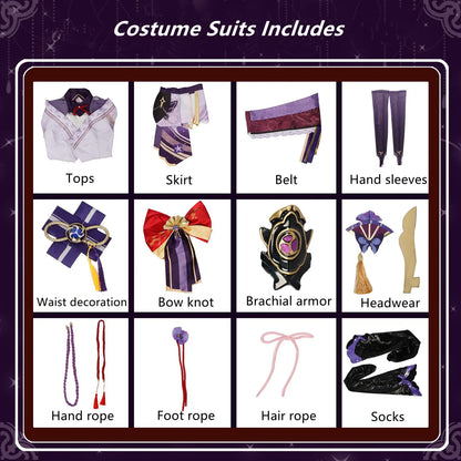 Game GenshinImpact 3D Raiden Shogun Beelzebul Cosplay Costume Outfit Halloween Carnival Anime Comic Role Play Uniform
