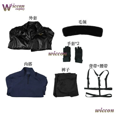 Kosplay Requiem Resident Cos Evil Leon·S·kennedy Cosplay Leon Cosplay Costume Pu Coat Full Set Party Uniform Hallowen Play Role