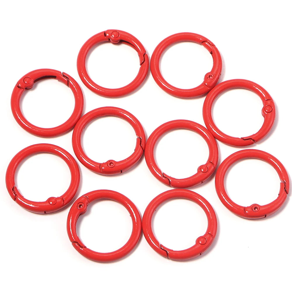 20Pcs/Lot Metal O Ring Spring Clasps Colorful Openable Round Carabiner Keychain Snap Hook Dog Chain Buckle DIY Jewelry Connector