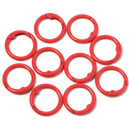 20Pcs/Lot Metal O Ring Spring Clasps Colorful Openable Round Carabiner Keychain Snap Hook Dog Chain Buckle DIY Jewelry Connector
