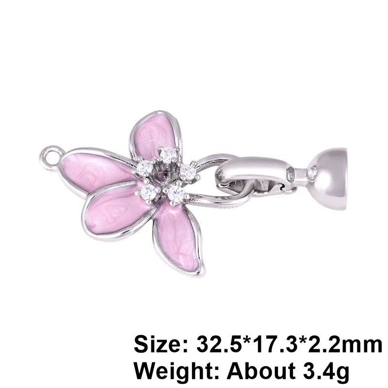 Juya Handmade Decorative Flower Connector Fastener Lock Hooks Clasps Accessories For DIY Women Fashion Needlework Jewelry Making