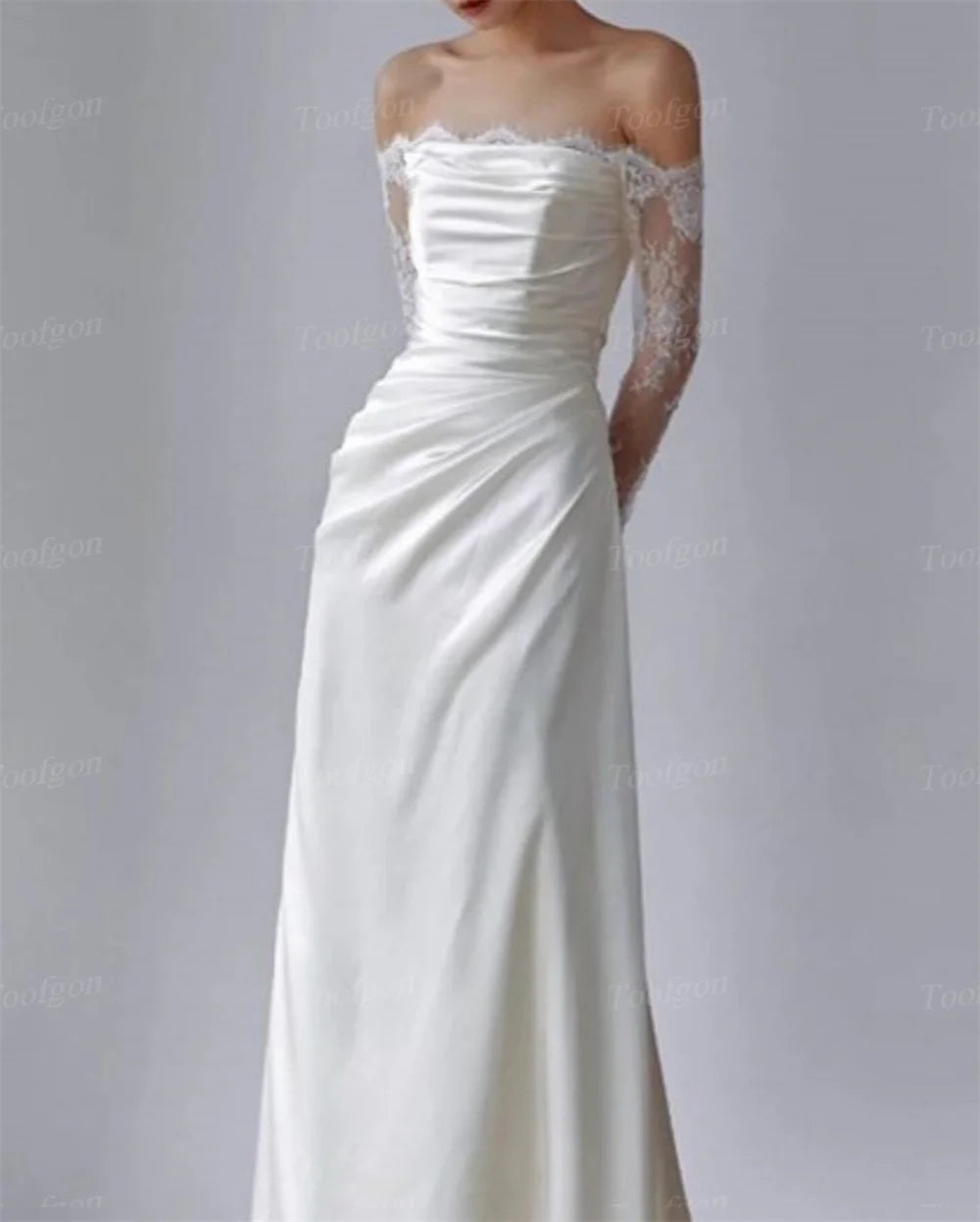 Toofgon Customized Lace Long Sleeves Wedding Dresses