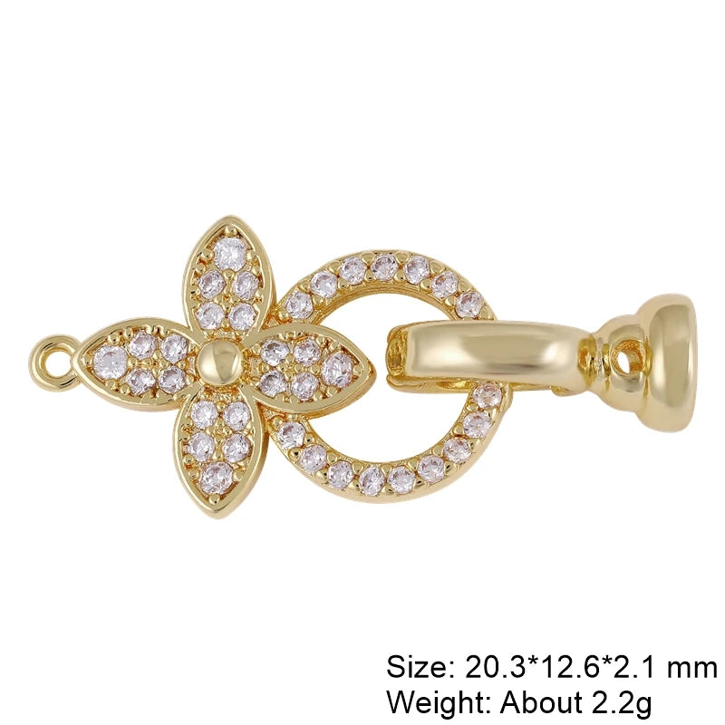 Juya Handmade Decorative Flower Connector Fastener Lock Hooks Clasps Accessories For DIY Women Fashion Needlework Jewelry Making