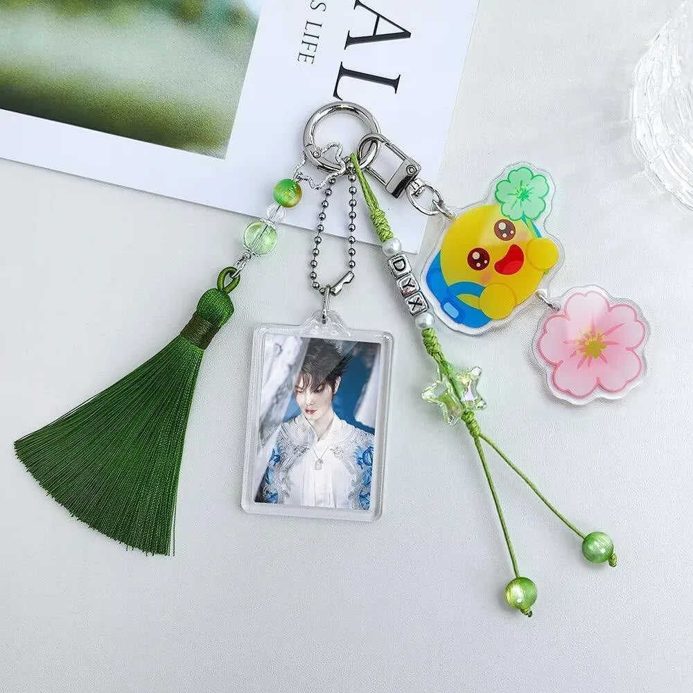 Ding Yuxi's double-sided original Haitang flower pendant backpack, customized keychain, birthday gift, concert support,