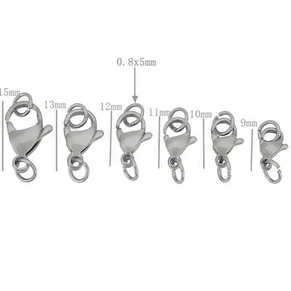 20pcs Stainless Steel Lobster Clasps With Jump Rings Connectors Clasp for Bracelet Necklace DIY Jewellery Making Supplies
