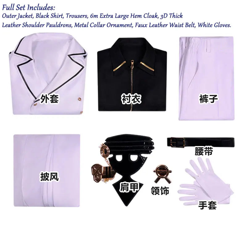Anime Seraph of The End Hyakuya Mikaela Cosplay Costume Hyakuya Mikaela Suit Uniform Halloween Party Role Play Outfit for Men