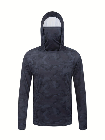 American men's summer creative camouflage graffiti print soft breathable fishing suit long sleeved T-shirt outdoor casual top