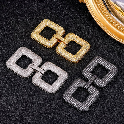 Juya DIY Copper 18K Gold Plated Pendant Connector Fastener Buttob Lock Clasps For Needlework Natural Stone Pearls Jewelry Making