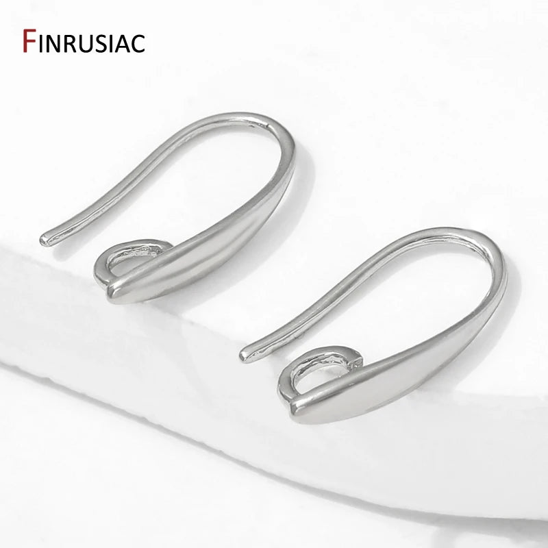 14K Gold Plated Brass Smooth Earring Hook Ear Wire For Earring Making Supplies,DIY Jewelry Making Findings Accessories