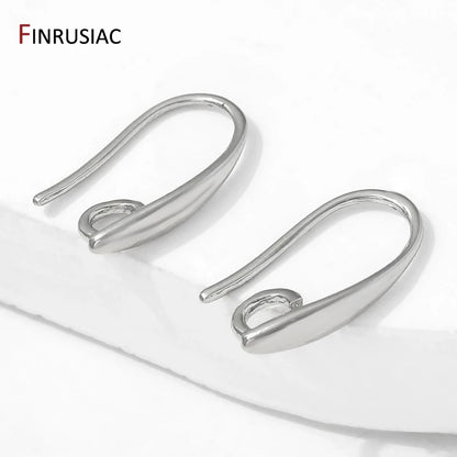 14K Gold Plated Brass Smooth Earring Hook Ear Wire For Earring Making Supplies,DIY Jewelry Making Findings Accessories