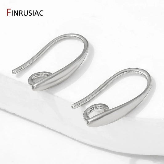 14K Gold Plated Brass Smooth Earring Hook Ear Wire For Earring Making Supplies,DIY Jewelry Making Findings Accessories