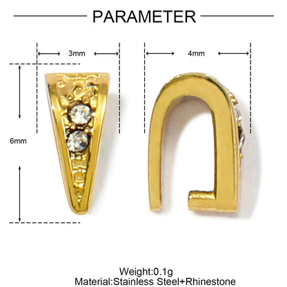 5Pcs/Lot Stainless Steel Clips Clasps Rhinestone Pinch Clip Bail Connectors For DIY Jewelry Findings Accessories
