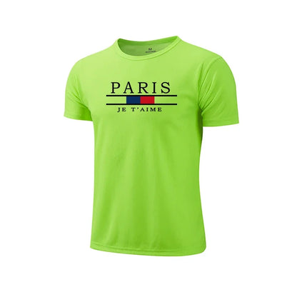 Summer New Mens T-shirt Printing Casual Short Sleeve Outdoor Jogging Marathon Clothing 2026 Daily Quick-Drying Cycling Mesh Tees