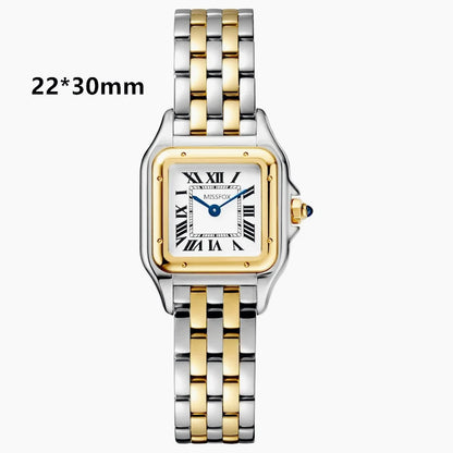 2026 Classic High Quality Luxury Style Women Quartz Watches Elegant Square Panther Shape Diamond Inlaid Dial Premium Crystal