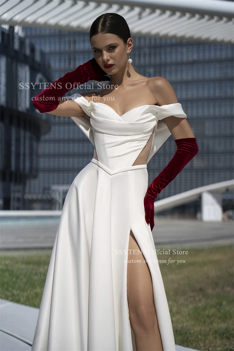 SSYTENS Modern Off Shoulder Wedding Dresses Bridal Gown For Wedding Customized Bride Dresses vestidos de novia robe de mariée