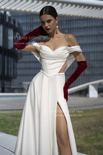 SSYTENS Modern Off Shoulder Wedding Dresses Bridal Gown For Wedding Customized Bride Dresses vestidos de novia robe de mariée