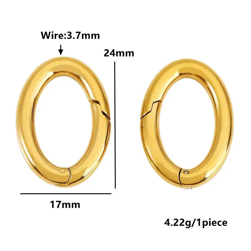 2pcs Stainless Steel Clasp Strong Oval Heart Round Polished Lobster Clasp Hook Connector DIY Necklace Jewelry Making Accessories