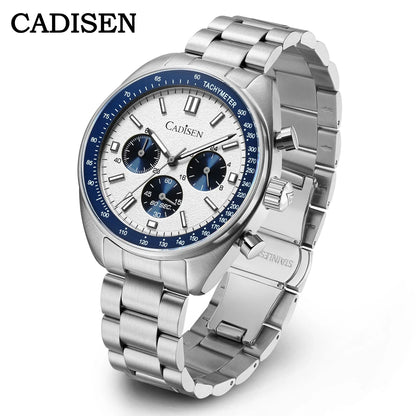 CADISEN 2026 New Men Watches Quartz Business Watches Japan VD53 Mens Clock Watch Men Chronograph Watch for Men Gift With Box