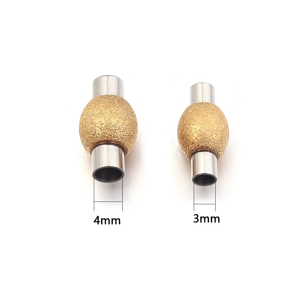 Stainless Steel Strong Magnetic Clasps Matte Oval Round Magnet Buckles End Connectors For DIY Jewelry Making Bracelet Necklace