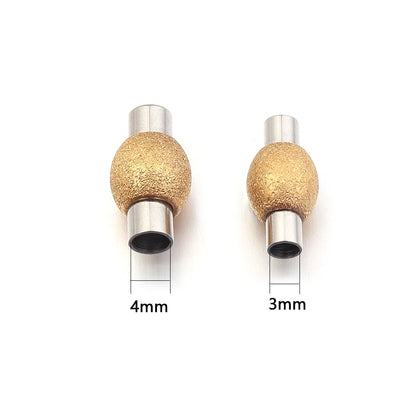 Stainless Steel Strong Magnetic Clasps Matte Oval Round Magnet Buckles End Connectors For DIY Jewelry Making Bracelet Necklace