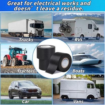 High Temperature Wire Harness Cloth Tape Automotive Cable Loom Heatproof Fabric Adhesive Tape for Engine Electrical Insulation