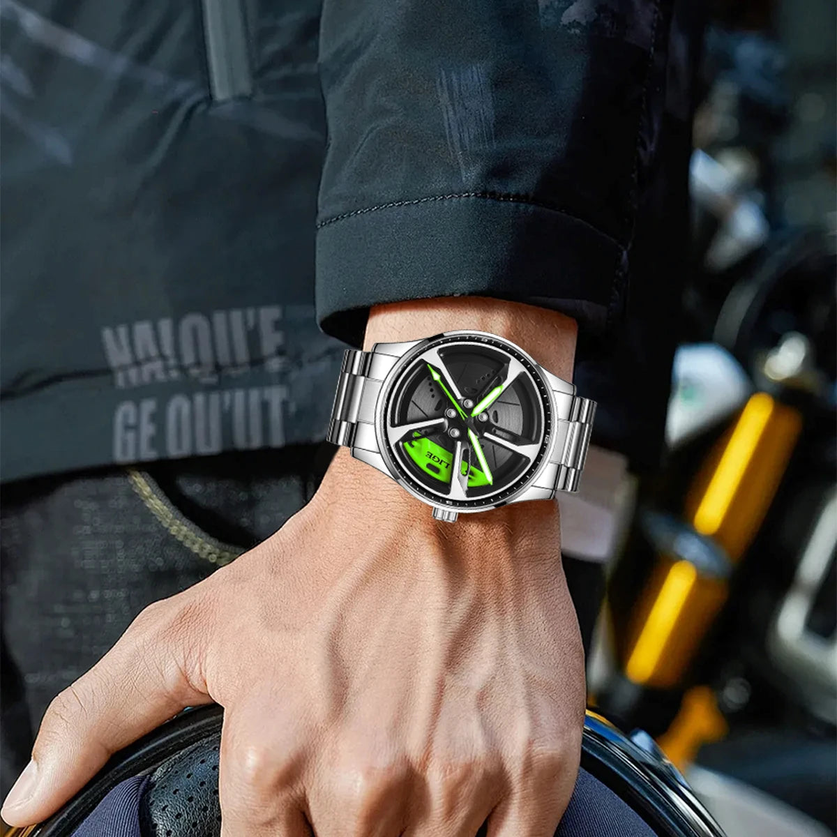 LIGE Unique Creative Quartz Man Watch Steel Band Casual Sports Waterproof Luminous Rotating Wheel Dial Watches for Men Gifts Box